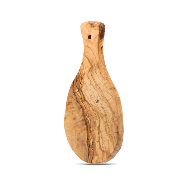 Planche à découper en bois d'olivier. Chaque morceau de bois a une veinure particulière. Chaque planche est unique. Fabrication artisanale.