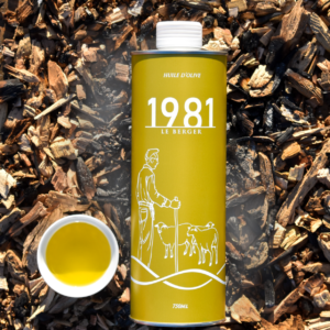 Huile d'olive 1981 du Domaine de l'Oulivie : huile délicatement fumée. Une belle idée cadeau gourmande et originale pour les fêtes.